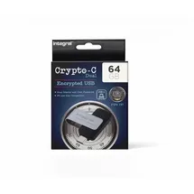 Integral 64GB Crypto-C Dual Verschlüsselter USB-Flash-Speicherstick, AES-XTS 256-Bit Hardware-verschlüsselter USB 3.2 mit Sicherem Doppelpasswort, FIPS 197 Zertifiziert - für Mac, MacBook, PC, Laptop