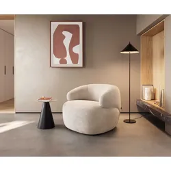 DELIFE Fauteuil-lounge Nova 88x88 cm velours côtelé Beige, Fauteuils de club