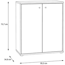 Forte Kommode Tempra 73,7 x 85,5 x 34,8 cm Beige