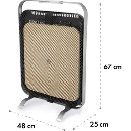 Klarstein Infrarotheizung 1300W Wärmespeicher Marmor Schwarz