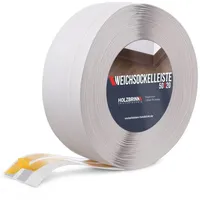 Holzbrink Weichsockelleiste selbstklebend PVC 50x20mm, 20 m Winkelleiste für Küchenarbeitsplatte, Bodenbelag Eckleiste selbstklebend Farbe: Aschgrau