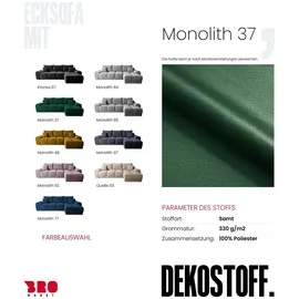 bromarkt Ecksofa, Dunkelgrün, Textil, 3-Sitzer, L-Form,L-Form, 298x184 cm, Wohnzimmer, Sofas & Couches, Wohnlandschaften, Ecksofas