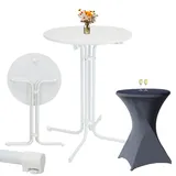 Trutzholm Stehtisch klappbar Ø 80 cm Weiß