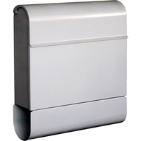 TrendLine Briefkasten Gong mit Zeitungsbox silber 41 x 37.2 x 11.2 cm