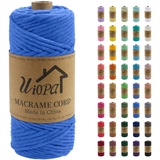 Uiopa Makramee Garn 4mm x 100m, Einfach Gedrehte Makramee Rope Garn Weiches Baumwollgarn, Makramee 4mm Dickes Garn für Wandbehang, Pflanzenaufhänger, Traumfänger, Boho Home Decor