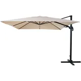 MCW Ampelschirm A96 3x3m Alu/Stahl Creme ohne Ständer
