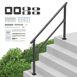 VEVOR Geländer Treppengeländer mit Querstab Handlauf Brüstung 138cm 4-5 Stufen