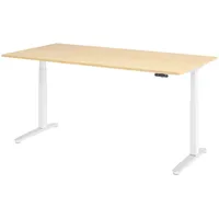 Bümö Schreibtisch, Ahorn, Weiß, Nachbildung,Ahorn, Rechteckig, 200x74x100 cm, FSC