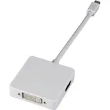 EFB-Elektronik EFB EB986 Mini DisplayPort 3-fach Adapter, MiniDP - HDMI+DVI+Displayport Adapter, weiß