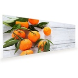 Primedeco Küchenrückwand Küchenrückwand Spritzschutz Glas mit Motiv Mandarinenzweige 100 cm x 40 cm