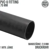 tubofuro(pt) Mega Druckrohr 1,00 m glatt PVC-U - 75 x 2,9 mm (pn10), grau