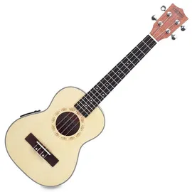 Classic Cantabile UT-260PU S Tenorukulele mit Tonabnehmer (Tonabnehmer 3-Band-EQ, Fichtendecke massiv, inkl. Gigbag und Batterie) natur