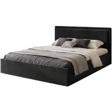 FEDVE Polsterbett, Schwarz, Textil, 140x200 cm, Schlafzimmer, Betten, Polsterbetten