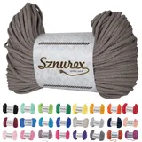 Makramee Garn 5mm x 100m Baumwollschnur Perfekt für DIY, Garn für Makramee-Schnur über 50 Farben Oeko-TEX Zertifiziert - Baumwollkordel (Beige, 5mm/100 Meter)