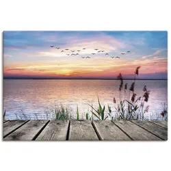 Wandbild ARTLAND "Der See in den Farben der Wolken", blau (farbe bild(er): blau), B:60cm H:40cm, Bilder, als Alubild, Outdoorbild, Leinwandbild, Poster, Wandaufkleber