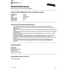 Logilink UA0148 USB 2.0 Hub 7-Port Metal USB-Hubs