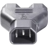 BKL Electronic 073331 Kaltgeräte-Adapter Kaltgeräte-Stecker C14 - Kaltgeräte-Buchse C13, Kaltgeräte-Buchse C13 Schwarz