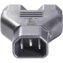 BKL Electronic 073331 Kaltgeräte-Adapter Kaltgeräte-Stecker C14 - Kaltgeräte-Buchse C13, Kaltgeräte-Buchse C13 Schwarz