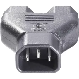 BKL Electronic 073331 Kaltgeräte-Adapter Kaltgeräte-Stecker C14 - Kaltgeräte-Buchse C13, Kaltgeräte-Buchse C13 Schwarz