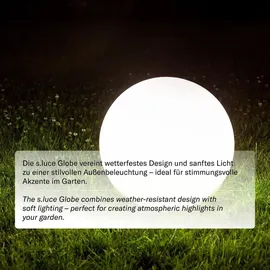 s.luce Globe pro Garten Außenkugel Kunststoff Ø 60 cm 1 Stück weiß
