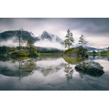 Papermoon Fototapete »Photo-Art DIRK WIEMER, Regnerischer Morgen IN Hintersee (BAYERN)«, bunt