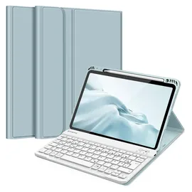 Fintie Tastatur Hülle für iPad Air 11 Zoll M3/M2 (2025/2024), iPad Air 5/4 Generation 10,9" (2022/2020) Eisblau