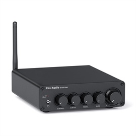 Fosi Audio BT30D Pro TPA3255 Hi-Fi Bluetooth 5.0 Stereo Audio Receiver 2.1 Kanal Mini Klasse D Integrierter Verstärker 165 Watt x2+350 Watt für Home Outdoor Desktop Regallautsprecher/Subwoofer