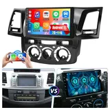 ESSGOO DAB+ Für Toyota Hilux 2005-2014 Autoradio CarPlay Android 15 GPS Navi Autoradio (RDS, 4+64GB(optional), FM, AM, DAB+ (optional), Carplay Android Auto Bluetooth EQ USB GPS Navi WIFI Touchscreen) schwarz