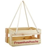 HW HOLZKISTEN-WELT Frauenhandtasche aus Holz Natur - Bierträger Flaschenträger Getränketräger Geschenk