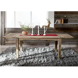 Massivmoebel24 Esstisch mit Ansteckplatten Sheesham 160-200/240x90x76 grau geölt LEEDS #53