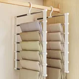 Platzsparende Hosenbügel Im Wolkenleiter-design, 2er-set Für 12 Oder Mehr Hosen, Leggings, Schals, Krawatten Und Bettwäsche.