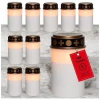Novaliv LED Grablichter mit Batterie und Timer 6/18 weiß 10 Stück LED in Weiß | Gr.: onesize