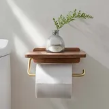 Toilettenpapierrollenhalter, Wand-toilettenpapierhalter, Toilettenpapierboxen Ohne Bohren, Toilettenpapierhalter Für Mobiltelefone, Holzständer