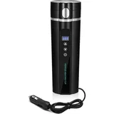 Elektrischer Wasserkocher, 24 V/12 V Reise-Wasserkocher für Auto/LKW, 450 ml tragbarer Reise-Auto-Heizbecher mit LCD-Display, 40 ~ 100 °C verstellbar, Anti-Trocken-Verbrennungsschutz, Auto-Wasserkocher