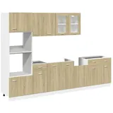 furnicato Schrank-Set Küchenzeile Sonoma-Eiche 80 x 46 x 81,5 cm mit Stauraum, (1-St) braun