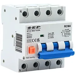 SEP FI-Schutzschalter 3-polig+nul 32A B-kar 30mA-3104640032