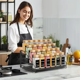 mayzolop Gewürzregal 4 Etagen 0 x 0 x 0 cm Schwarz