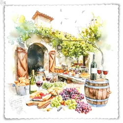 ti-flair 20 Servietten Papier 33x33cm 3-lagig hochwertige Einweg Papierservietten Motivservietten für Feier Hochzeit Geburtstag mediterrane Weindekoration Wein
