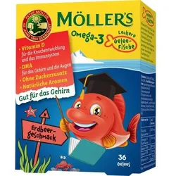 MÖLLER'S Omega-3 Gelee Fisch Erdbeere Kautabletten 36 St