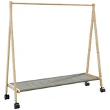 vidaXL Kleiderständer mit Ablagen und Rollen 106x34x106,5 cm Bambus