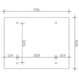 SKANHOLZ Carport Odenwald 4,28 x 5,41 m grau inkl. Pfostenanker