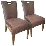 Amagohome Polsterstuhl Esszimmer Stühle Polsterstuhl Rattanstuhl Darwin Polster Lederoptik mu braun