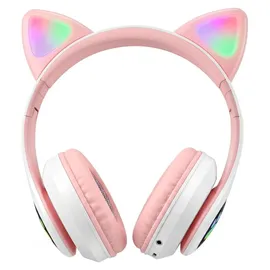 Avizar Bluetooth Kinderkopfhörer Katzenohren Rosa
