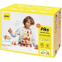 OPPI TOYS 4573707 - Piks Stapelspielzeug Lernset 129-teilig