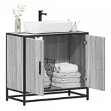 vidaXL Waschbeckenunterschrank Grau Sonoma 65x33x60 cm Holzwerkstoff