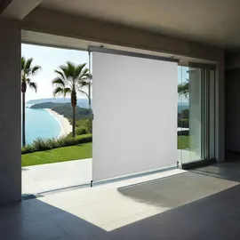 Tectake Senkrechtmarkise, Hellgrau, Textil, 160x250 cm, CE, Sonnen- & Sichtschutz, Sichtschutz Garten, Balkon Sichtschutze