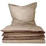 SCHIESSER Bettwäscheset Doubleface - Feinbiber - 2-teilig - 135 x 200 cm - Sand