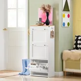 SoBuy Schuhkipper 59 x 116 x 26 cm weiß / weiß