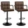 Woltu Barhocker 2er Set höhenverstellbar drehbar 2 x 2 Kunstleder Dunkelbraun