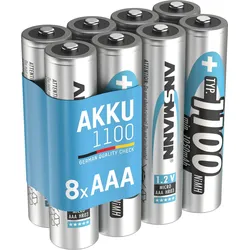 Micro AAA Akku 1100 mAh Hohe Kapazität silber No Size